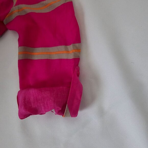 Old Navy Pink Stripe Chest Pockets Button Front Long Sleeve Shirt Women's Medium - Picture 6 of 16